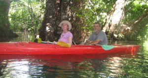 Paula and her husband kayaking in Vanuatu